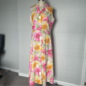 Vintage Real Comfort by Chadwick’s floral sleeveless shirtdress size 12